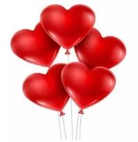 Opakowanie Balon serce czerwony pastel 50szt