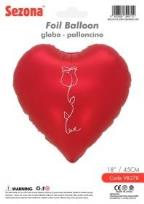 Opakowanie Balon Serce z nadrukiem róży 45cm