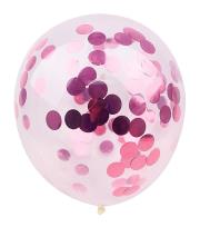 Opakowanie Balon z konfetti różowy 6 szt PARTY GO