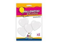 Opakowanie Balony serca białe 25cm 8szt