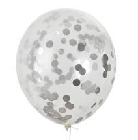 Opakowanie Balony z konfetti srebrnym 30cm 5szt