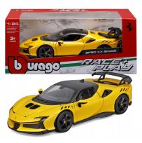 Opakowanie Bburago Ferrari SF90 XX Stradale 4.0 V8 1:24 model Bburago 18-26032 ŻÓŁTY SAMOCHÓD