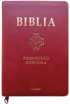 Okładka książki Biblia pierwszego Kościoła z paginat. suwak burgun