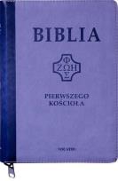 Okładka książki Biblia pierwszego Kościoła z paginat. suwak fiolet