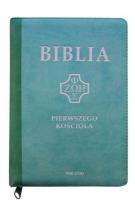 Okładka książki Biblia pierwszego Kościoła z paginat. suwak mieta