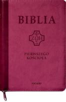 Okładka książki Biblia pierwszego Kościoła z paginat. suwak róż