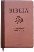 Okładka książki Biblia pierwszego Kościoła z paginat. suwak róż