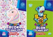 Opakowanie Blok kolorowy barwiony A3/10k 170g (10szt) ASTRA
