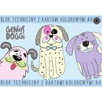 Opakowanie Blok techniczny A4/15K kolor Genius Doggi (10szt)