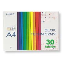 Opakowanie Blok techniczny A4 kolorowy 185-225g 30 arkuszy