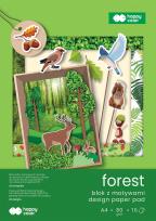 Opakowanie Blok z motywami Forest A4 80g.16ark 26 motywów Happy Color