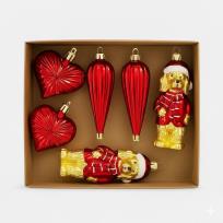 Opakowanie Bombki na choinkę 6szt Mikołaj, Serduszko