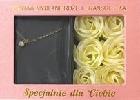 Opakowanie Bransoletka i mydlane róże ecru