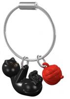 Opakowanie Brelok do kluczy 3D kot czarny z motkiem włóczki