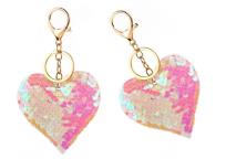 Opakowanie Brelok serce z cekinami różowe