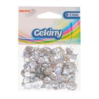Opakowanie Cekiny błyszczące srebrne 8mm 10g