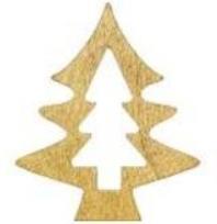 Opakowanie Choinki drewniane złote 6x5cm 2szt