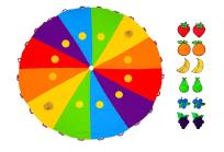 Opakowanie Chusta edukacyjna duże koła + 12 owoców 3m