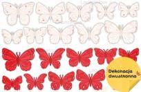 Opakowanie Dekoracja patriotyczna motyle biało-czerwone 20el