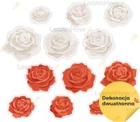 Opakowanie Dekoracja patriotyczna róże białe i czerwone 12el