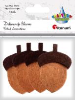 Opakowanie Dekoracje filcowe żołędzie 3D 36x53xmm 4szt