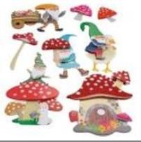 Opakowanie Dekoracje samoprzylepne papierowe 3D krasnale 8szt