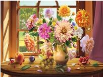 Opakowanie Diamentowa Mozaika Bukiet kwiatów astry na parapecie NO-1007759