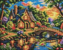 Opakowanie Diamentowa mozaika - Domek nad Jeziorem 40x50cm