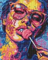 Opakowanie Diamentowa mozaika - Dziewczyna z cukierkiem 40x50