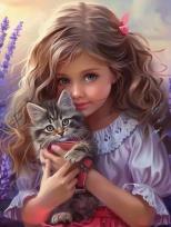 Opakowanie Diamentowa Mozaika Dziewczyna z kotem NO-2001849