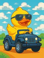 Opakowanie Diamentowa mozaika - Kaczka za kierownicą 15x20cm