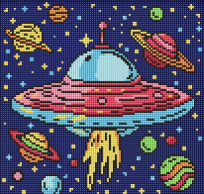 Opakowanie Diamentowa mozaika Kids - Kosmiczna podróż 30x30cm