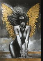 Opakowanie Diamentowa Mozaika Kobieta akt anioł czarno-złoty NO-1009331