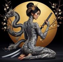 Opakowanie Diamentowa Mozaika Kobieta wojowniczka Yakuza NO-2001759