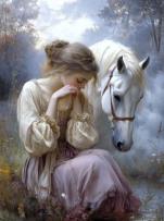 Opakowanie Diamentowa Mozaika Kobieta z koniem we mgle NO-2003014