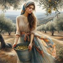 Opakowanie Diamentowa Mozaika Kobieta zbierająca oliwki NO-2002498