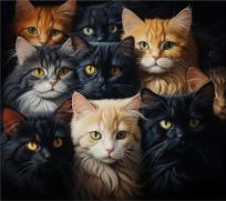 Opakowanie Diamentowa Mozaika Koty koci portret rodzinny NO-2000183