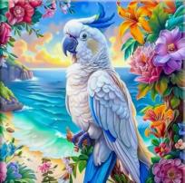 Opakowanie Diamentowa Mozaika Papuga biała na rajskim wybrzeżu NO-2001368