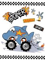 Opakowanie Diamentowa mozaika - Samochód delfin 15x20cm