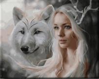 Opakowanie Diamentowa Mozaika Wilk z kobietą NO-1008283