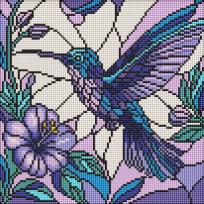 Opakowanie Diamentowa mozaika - Witraż. Koliber 30x30cm