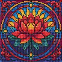 Opakowanie Diamentowa mozaika - Witraż. Lotos 30x30cm