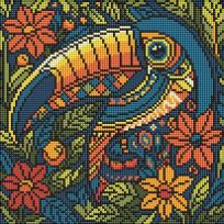 Opakowanie Diamentowa mozaika - Witraż. Tukan 30x30cm