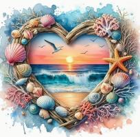 Opakowanie Diamentowa Mozaika Wybrzeże serce z widokiem na brzeg NO-2002227