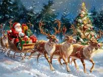 Opakowanie Diamentowa Mozaika Zima Mikołaj w saniach NO-2003019