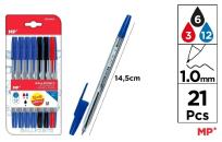 Opakowanie Długopis 1.0mm 21szt MIX