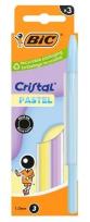 Opakowanie Długopis Cristal Pastel 1mm czarny 3szt BIC