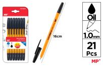 Opakowanie Długopis MP 1.0mm czarny blister 21 sztuk