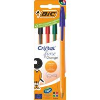 Opakowanie Długopis Orange Fine Cristal 4szt mix BIC