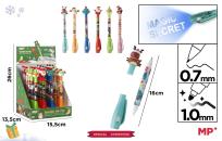 Opakowanie Długopis Szpiegowski UV z podwójną końcówką  0.7/1.0mm Święta 1szt.mix